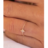 Bague chaînette étoile zircons