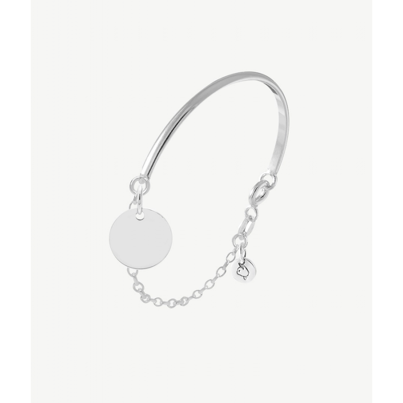 Bracelet demi jonc chaînette médaille