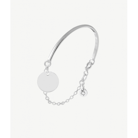 Bracelet demi jonc chaînette médaille