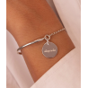 Bracelet demi jonc chaînette médaille